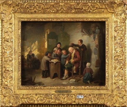 DE LOOSE, Basile (1809–1885)
Oil on panel, “Pranks