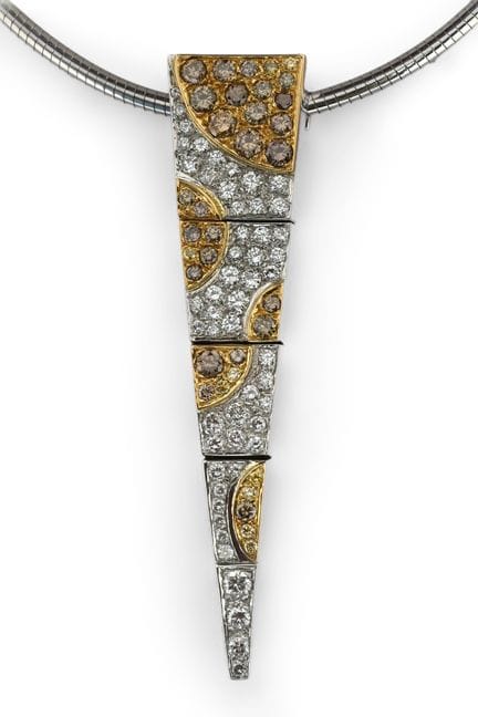Collar de oro blanco de 18 quilates con un colgant