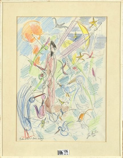 MILO Jean (1906 - 1993)
Disegno a matite colorate 
