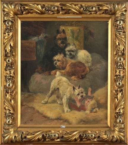 SCHOUTEN, Henry (1857–1927)
Oil on canvas, “Dogs P