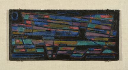 MANESSIER Alfred (1911–1993)
Oil on panel, “Night 