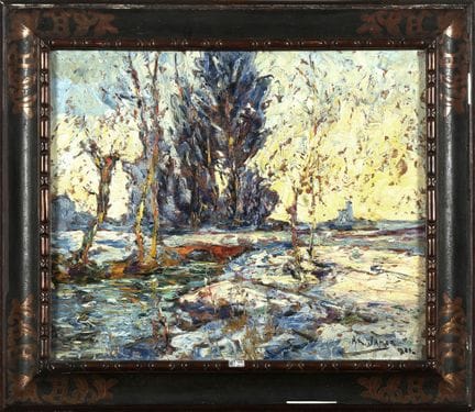 JAMAR Armand (1870–1946)
Oil on panel, “Winter Lan