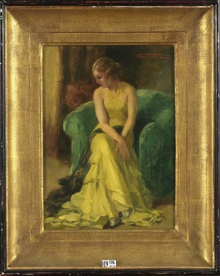 THOMAS, Henri (1878–1972)
Oil on panel, “Elegant W