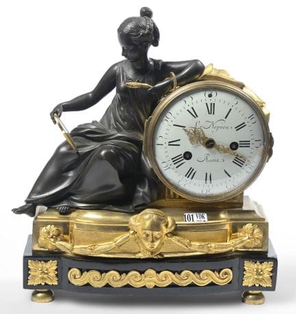 Reloj de pie «Transition» de bronce con pátina neg