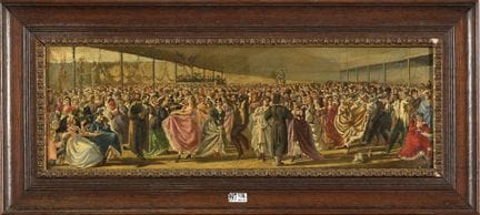 Huile sur papier marouflé sur carton "Le Bal Bulli