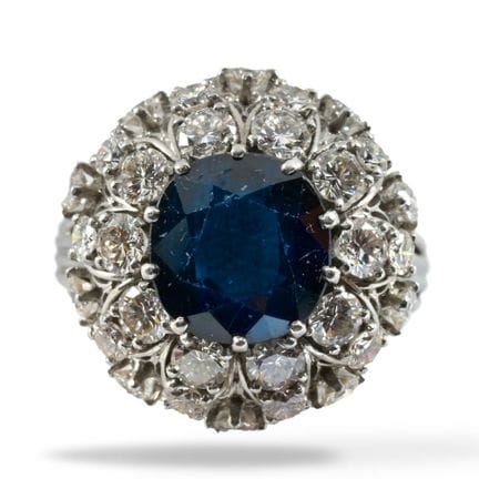 Anello in platino con diamanti taglio brillante pe