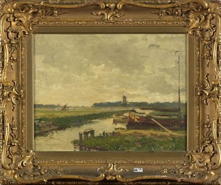 MATHIEU, Paul (1872–1932)
Oil on canvas, “Canal in