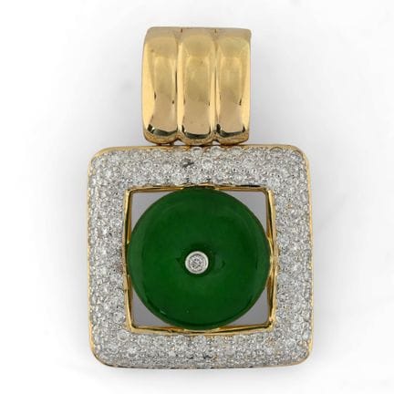 Colgante de oro amarillo y oro blanco de 18 quilat