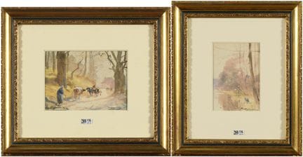 HAGEMANS Maurice (1852 - 1917)
Due acquerelli su c