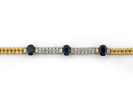 Armband aus 18-karätigem Gelb- und Weißgold, beset