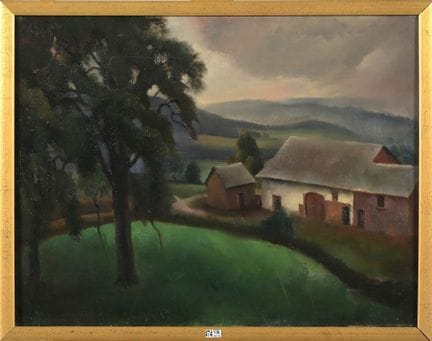 FRECHKOP Leonid (1897–1982)
Oil on canvas, “Farm i
