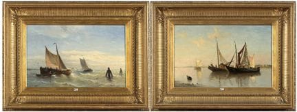CLAYS, Paul Jean (1819–1900)
Pair of oil-on-canvas