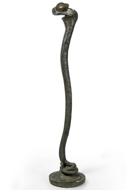 埃德加·布兰特（1880—1960）。仿作。
“诱惑”款落地灯，采用棕色仿古树脂材质，饰有“眼镜蛇”