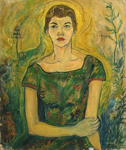 阿凡迪-科贝尔·卡蒂卡  (1934)
油画布裱于木板上的油画《年轻女子肖像》。右下角签名“Kart