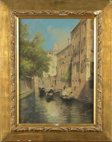 SANTORO L. (XIXème-XXème)
Pastel sur papier "Canal