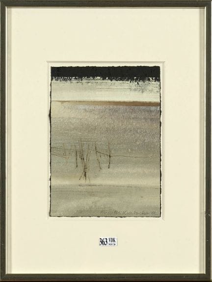 布里吉特·克拉托赫维尔（1954）
“Composition”纸上丙烯与中国墨水。右下角以铅笔签名“
