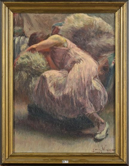 MAYNE, Jean (1850–1905)
Oil on mahogany panel, “Da
