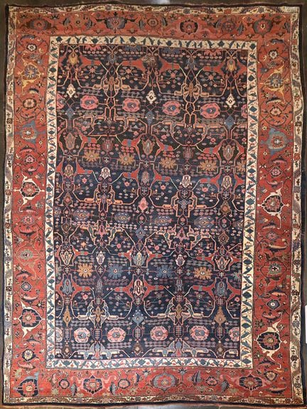 Bedeutender Bidjar-Teppich aus Wolle mit stilisier