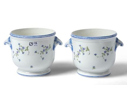 Paire de rafraîchissoirs à verres en porcelaine de
