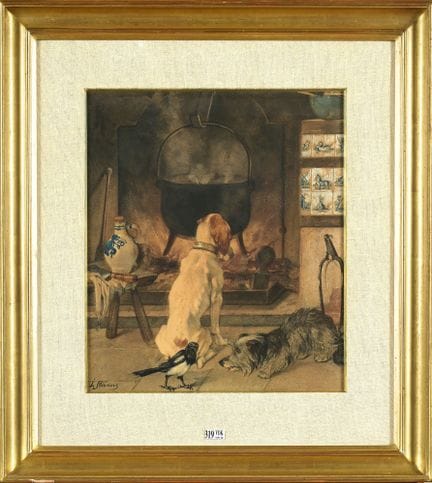STEVENS Joseph Edouard (1819 - 1892)
Acquerello e 
