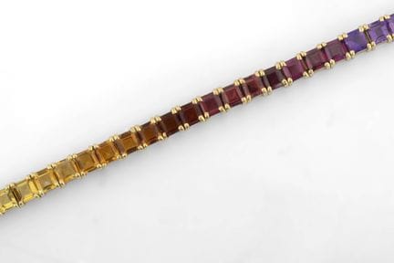 Bracciale in oro giallo 18 carati con incastonatur