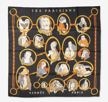 HERMES
Carré en twill de soie imprimée, modèle Les