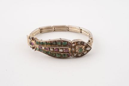 Pulsera de plata (mín. 800) dorada compuesta por u