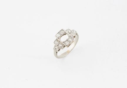 Monture de bague en or gris (750) et platine (850)