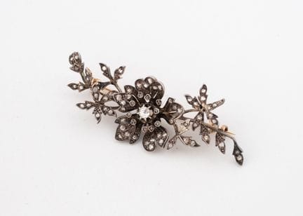 Broche de plata (800) y oro amarillo (750) con la 