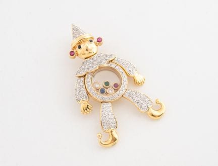 Broche con forma de payaso que puede llevarse como