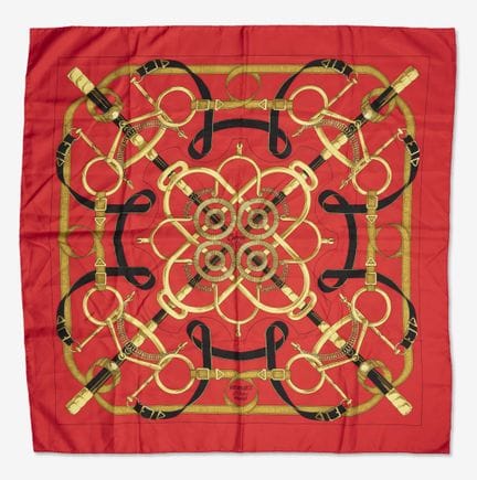 HERMES
Carré en twill de soie imprimé, modèle Éper
