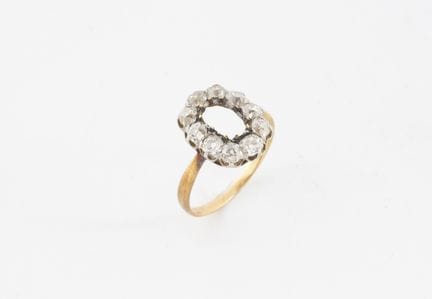 Monture de bague marguerite en or jaune (750) et p