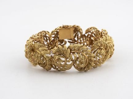 Pulsera de oro amarillo (750) con motivos de un fr