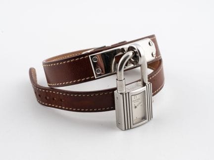 HERMES
Kelly model ladies' wristwatch.
Padlock-sha