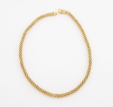 Collier ras de cou en or jaune (750) à maille arti