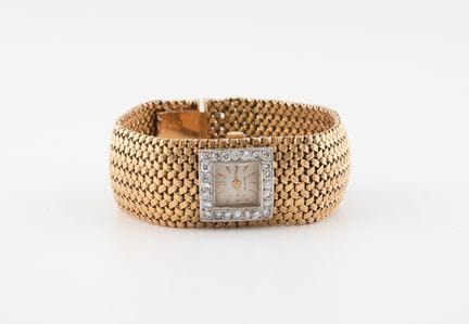 Women’s wristwatch in yellow gold (750) and platin