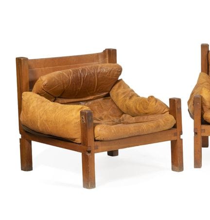 Pierre CHAPO (1927-1987)
Paire de fauteuils modèle