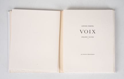 菲利普·法维耶，安东尼奥·波尔奇亚
《声音》。巴黎，Les Francs bibliophiles出
