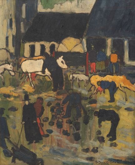 Antoon KRUYSEN (1898-1977)
Cour de ferme animée.
H