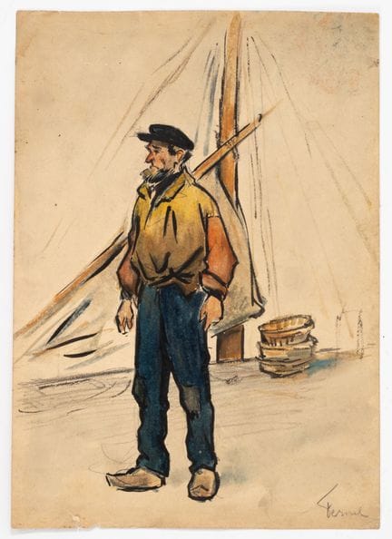 Fernand FERNEL (1872-1934)
Le marin sur le port.
E