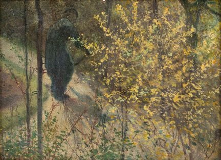 Edmond OFFEL VAN (1871-1959)
Au jardin.
Huile sur 