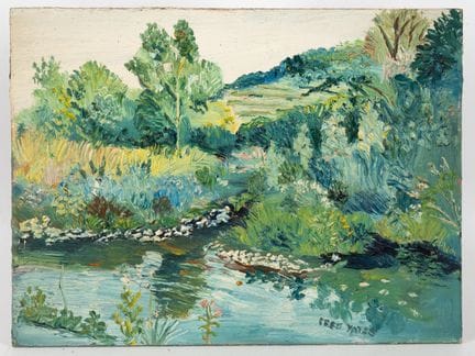 Fred YATES (1922-2008)
Paysage fluvial à l'Escouta