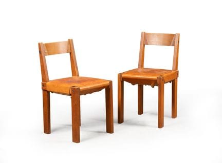 Pierre CHAPO (1927-1986) 
Paire de chaises modèle 