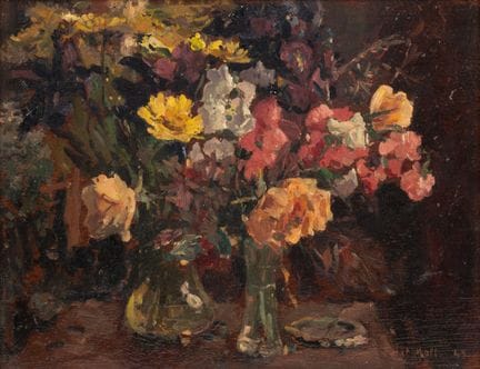 Evert MOLL (1878-1955)
Deux vases de fleurs sur un