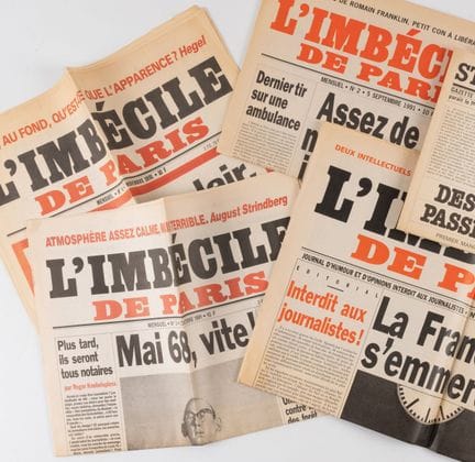 L'IMBECILE de Paris. 
N°1 à 4. Paris, 1991, 4 jour