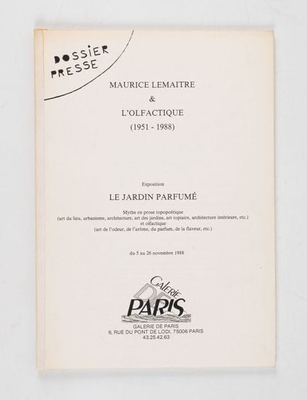 Maurice Lemaître & L'Olfactique (1951-1988). 
Expo