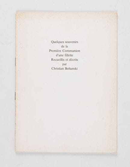 BOLTANSKI (Christian).
Quelques souvenirs de la pr