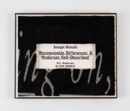 KOSUTH (Joseph). 
Recognizable differences & Ander