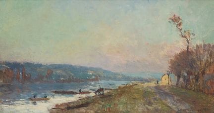 阿尔伯特·勒布尔
（法国，1849-1928）
《圣克卢的塞纳河》，1890年
布面油画
右下角签名
