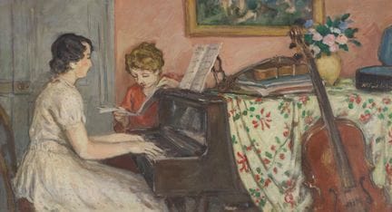 Albert André
(French, 1869-1954)
La Leçon de Piano